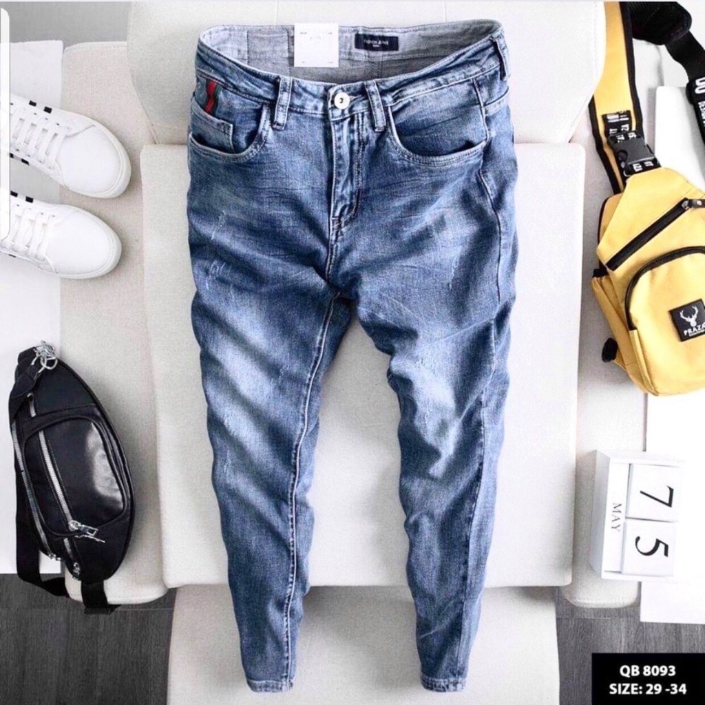 Quần jean jogger nam màu đen trơn không rách chất bò cao cấp co dãn 4 chiều quần rin nam đẹp LOZATA NL72