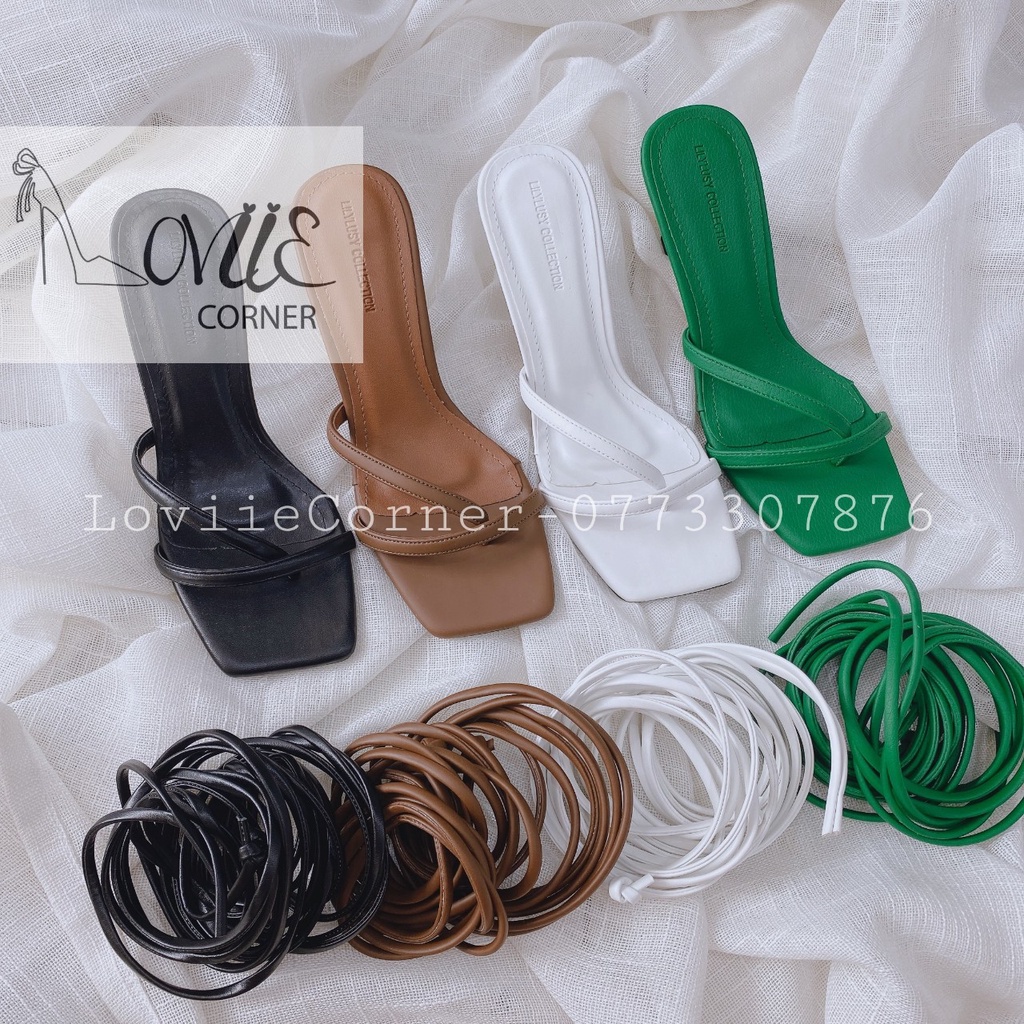 SANDAL CAO GÓT LOVIIECORNER - GIÀY SANDAL CAO ĐẾ NHỌN 7 PHÂN CỘT DÂY CHIẾN BINH G220307 G220911
