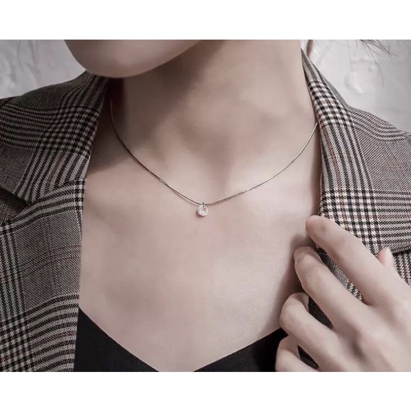 Dây chuyền bạc mặt ổ đá siêu xinh, nhỏ nhắn đáng yêu lấp lánh long lanh tạo nên nét riêng cho phái nữ - Nomi Shop