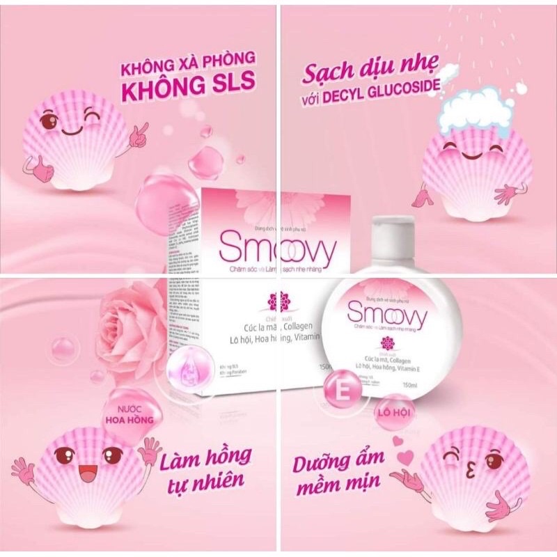✅Dung dịch vệ sinh phụ nữ Smoovy⚡️bổ sung collagen,không xà phòng⚡️làm sạch,làm hồng,làm se khit vùng kín,làmmềm,thơmtho