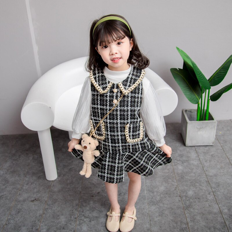 Set trang phục BEAR LEADER 3 món họa tiết kẻ sọc thời trang xinh xắn cho bé gái