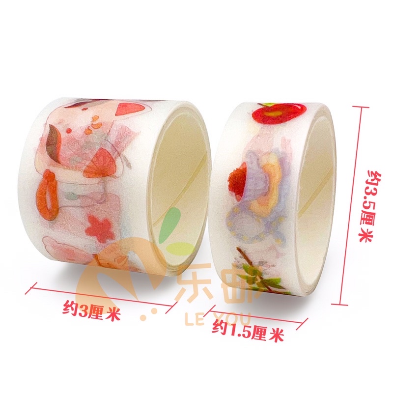 Set 4 cuộn băng dính hình washi tape trang trí