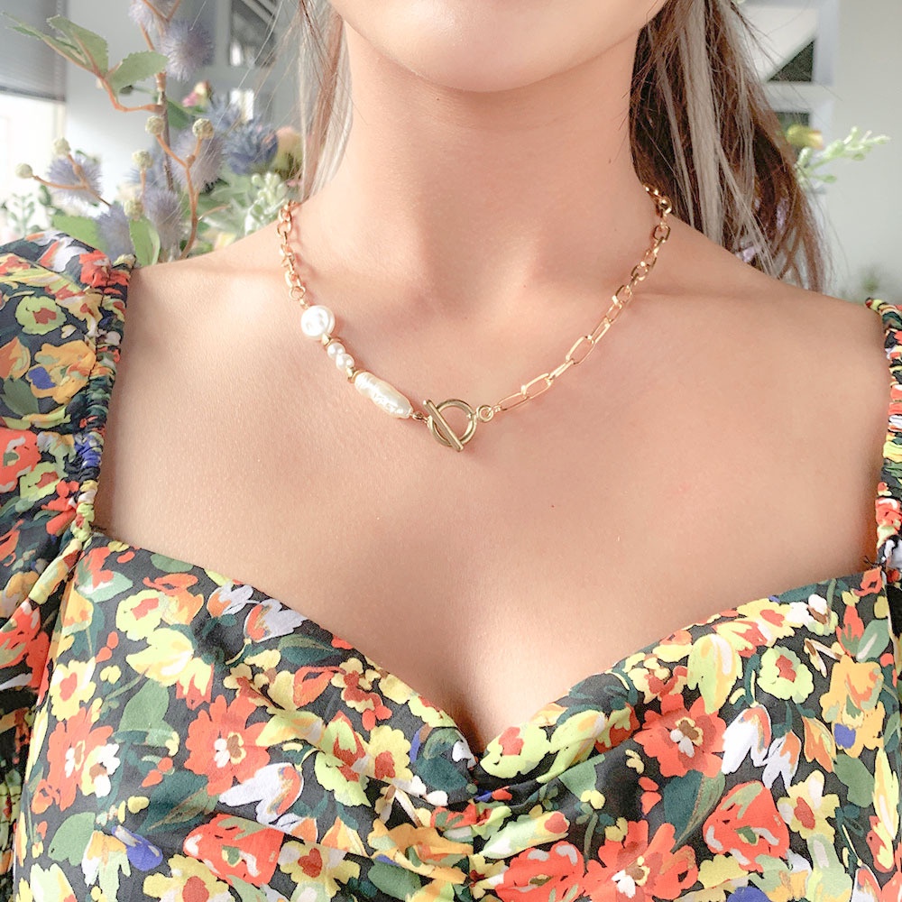 Vòng Cổ Choker Đính Ngọc Trai Thời Trang Nữ Tính