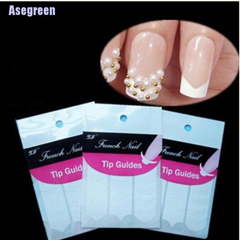 (Hàng Mới Về) Bộ 10 Miếng Dán Hỗ Trợ Làm Đẹp Móng Tay Kiểu Pháp