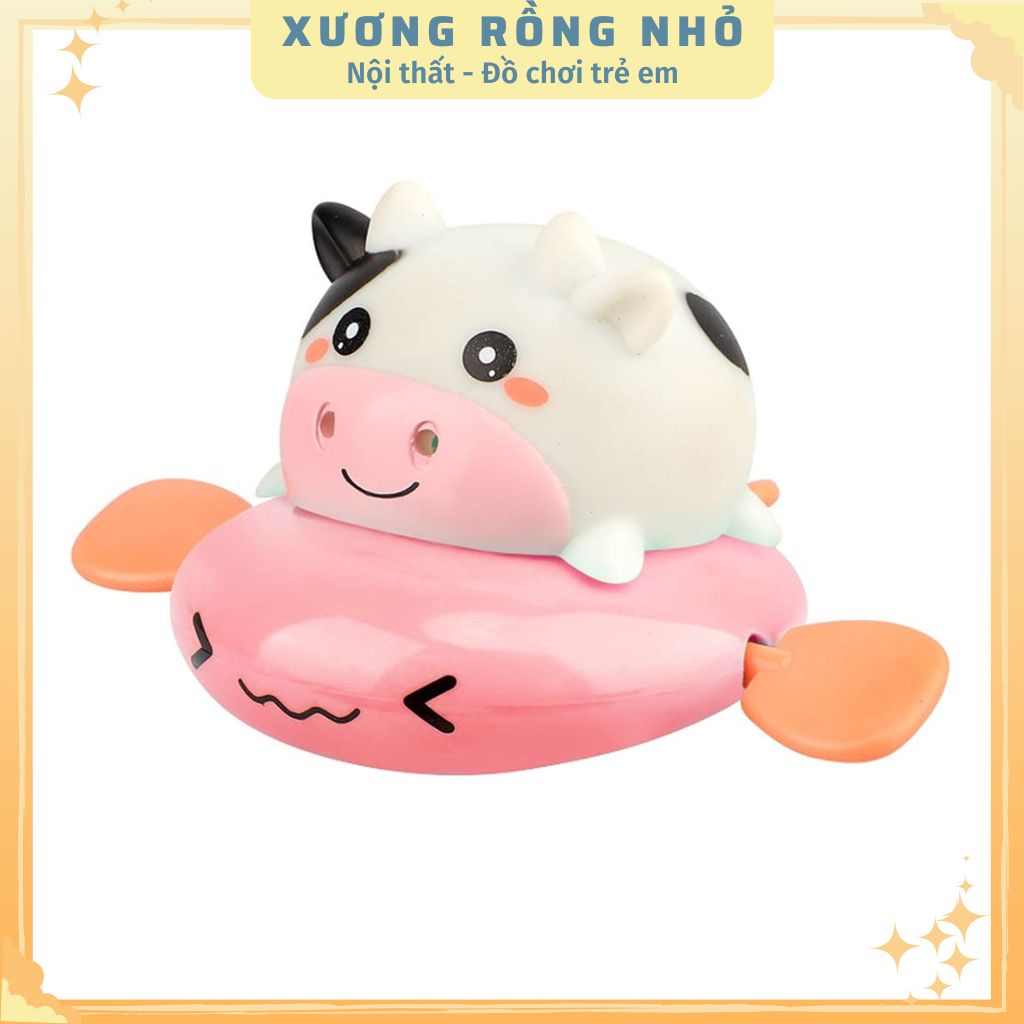 Đồ chơi nhà tắm cho bé, heo, bò phun nước chèo thuyền thả bồn tắm cho bé