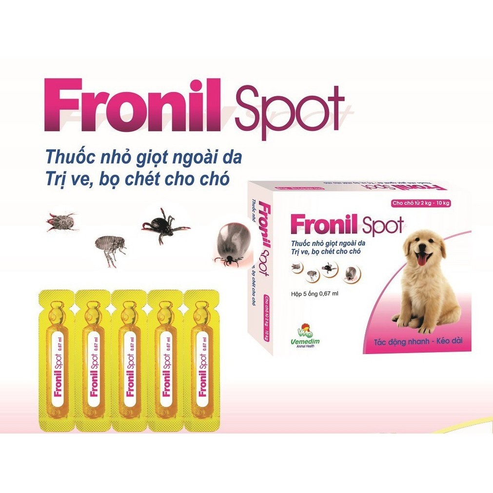 Vemedim Fronil Spot (Hồng) - Nhỏ Gáy Diệt Ve Rận Bọ Chét Cho Chó