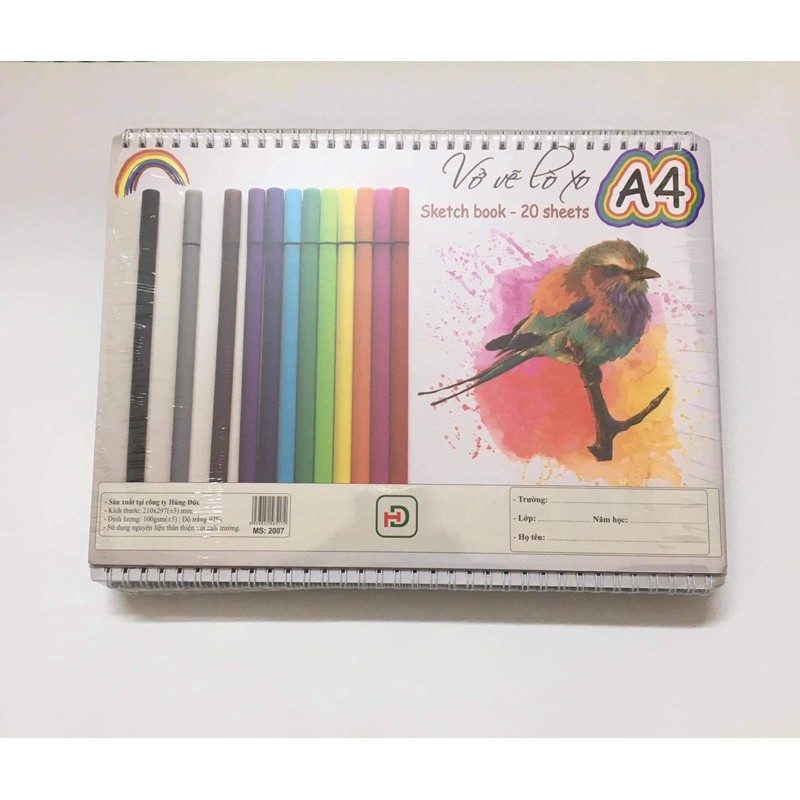 Vở vẽ A4 gáy lò xo