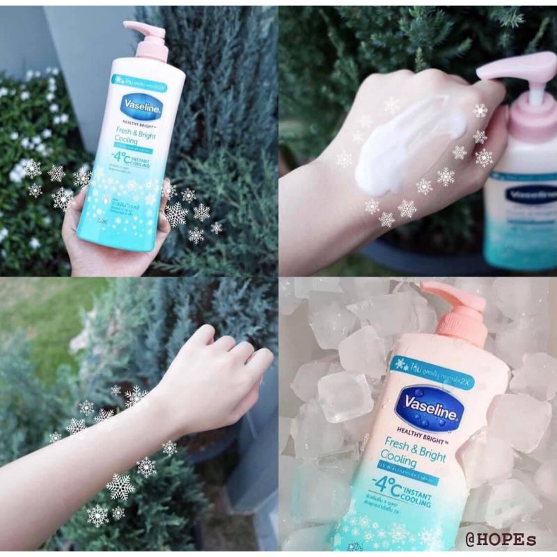 VASELINE FRESH &amp; BRIGHT COOLING THÁI LAN 550ML