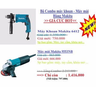 Bộ Combo Máy Khoan Makita - Máy Mài Makita