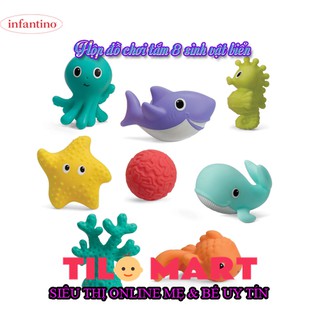Hộp đồ chơi tắm 8 sinh vật biển Infantino 205031