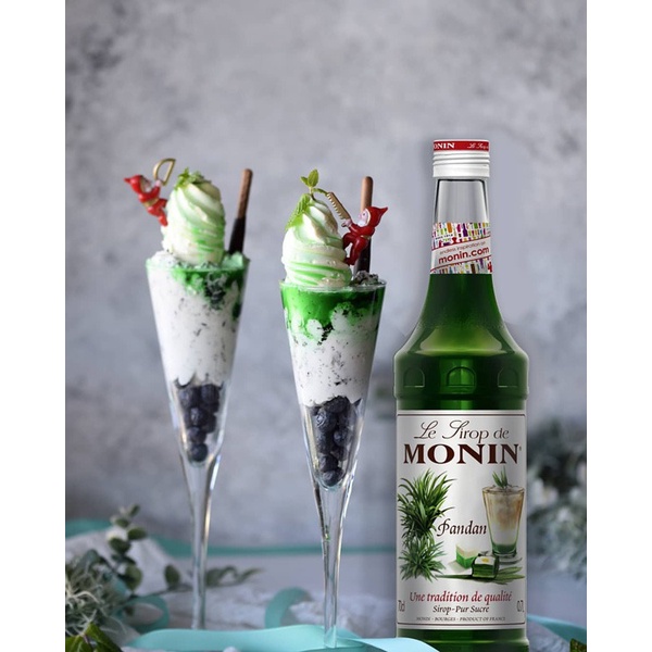 Siro Monin lá dứa (pandan) chai 700ml. Hàng Công ty có sẵn giao ngay