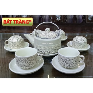 BỘ ẤM TRÀ BÁT TRÀNG CÓ QUAI XÁCH BỘ ẤM CHÉN CÓ DÂY XÁCH CẦM BỘ TRÀ ĐẸP