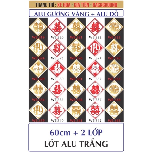 Chữ hỷ alu 2 lớp 60cm