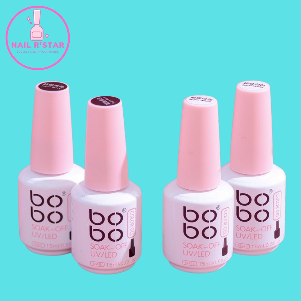 Sơn gel đen, trắng Bobo chính hãng lên màu chuẩn  NAIL R’STAR