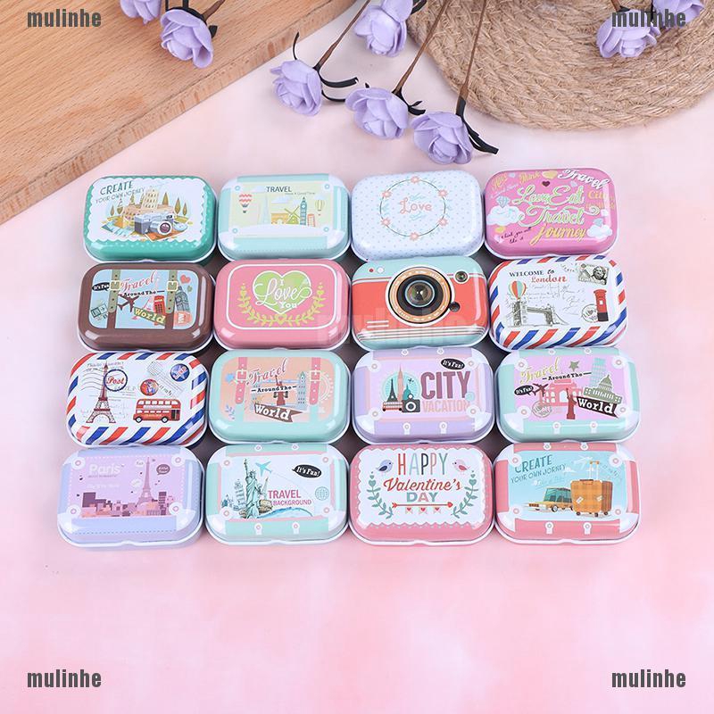 Mul❤ Hộp Thiếc Mini Đựng Trang Sức / Đồng Xu Tiện Dụng