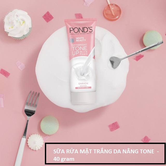 Kem Sữa Rửa Mặt Dưỡng Trắng Nâng Tông Pond'S White Beauty 40 GRAM