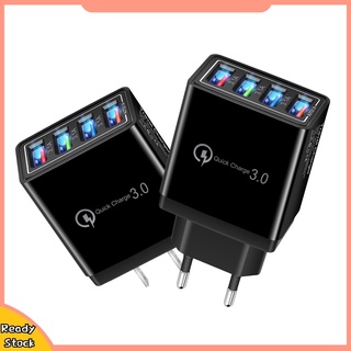 Cục sạc chuyển đổi có 4 cổng USB phích cắm EU/ US tiện dụng