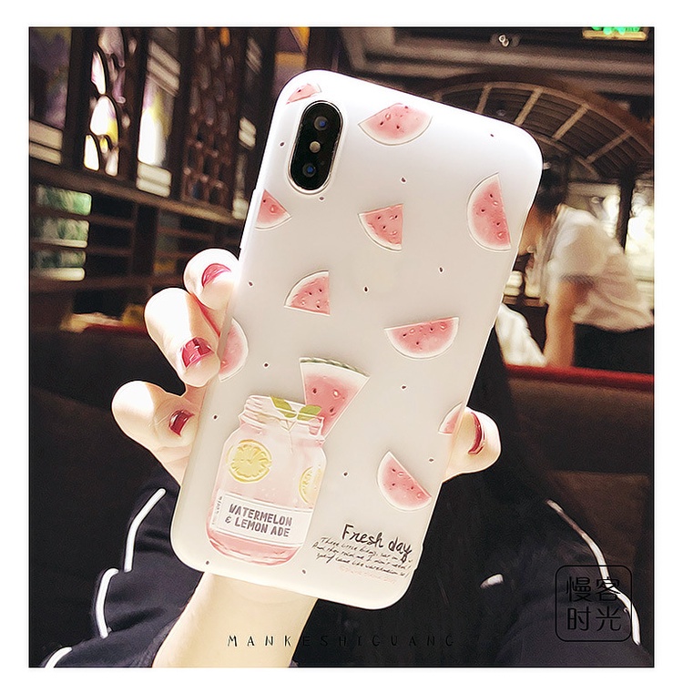 Ốp Điện Thoại Silicon Mềm Họa Tiết Dưa Hấu Mùa Hè Cho Iphone 11 8 12 13 xr