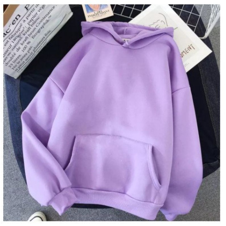 ÁO HOODIE UNISEX NỈ BÔNG TRƠN NHIỀU MÀU- NAM NỮ ĐỀU MANG ĐƯỢC - SIZE 35-70KG