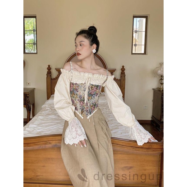 Đai nịt bụng in hoa phong cách retro thời trang mùa hè cho nữ