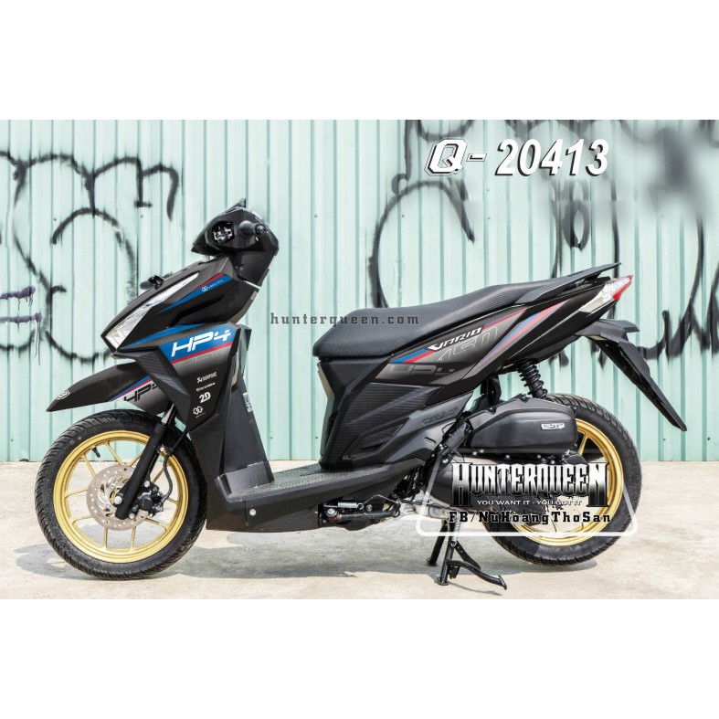Tem rời Vario 2015. HP4 đen xám. Thay đổi màu sắc và chi tiết theo yêu cầu. Sắc nét, bền màu