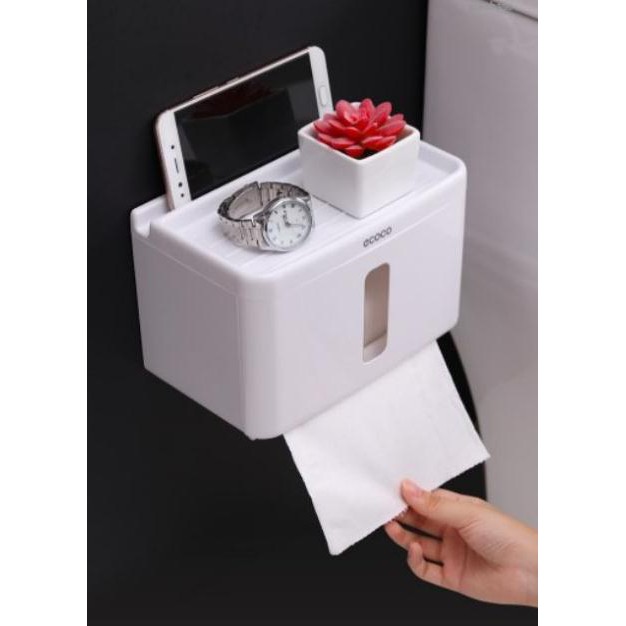 Kệ nhà tắm, hộp đựng giấy vệ sinh loại to ECOCO 1613