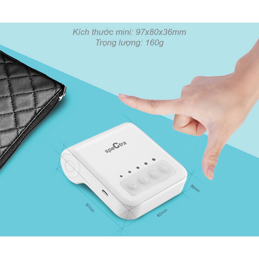 Máy hút sữa SpeCtra_Q: nhỏ gọn - tiện lợi -cơ động hút êm, kiệt sữa, ko đau rát, ko khó chịu hàng chính hãng bh 1 năm