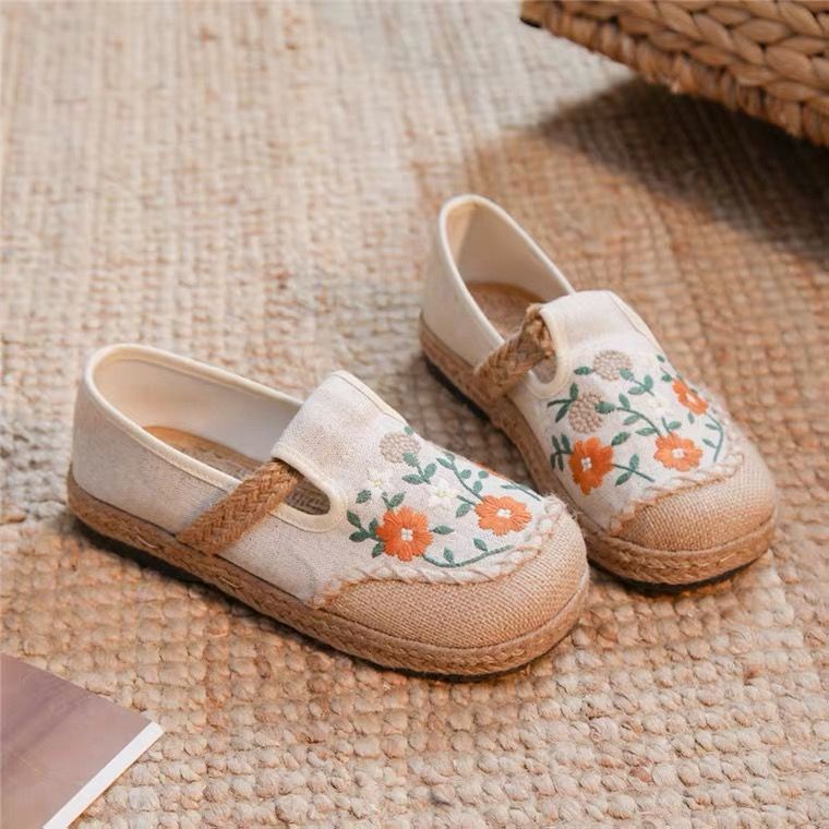 Giày Cói Đế Bằng Thắt Dây Thêu Họa Tiết Cổ Điển Hợp Thời Trang Có Size 35-40 8 Phong Cách
