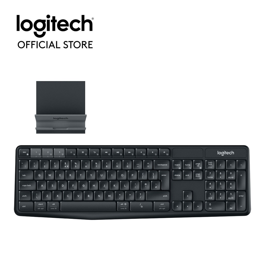 Bộ bàn phím không dây và giá đỡ LOGITECH K375s - Chính Hãng