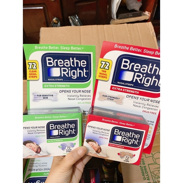 miếng dán chống ngáy Breathe right 72 miếng Mỹ