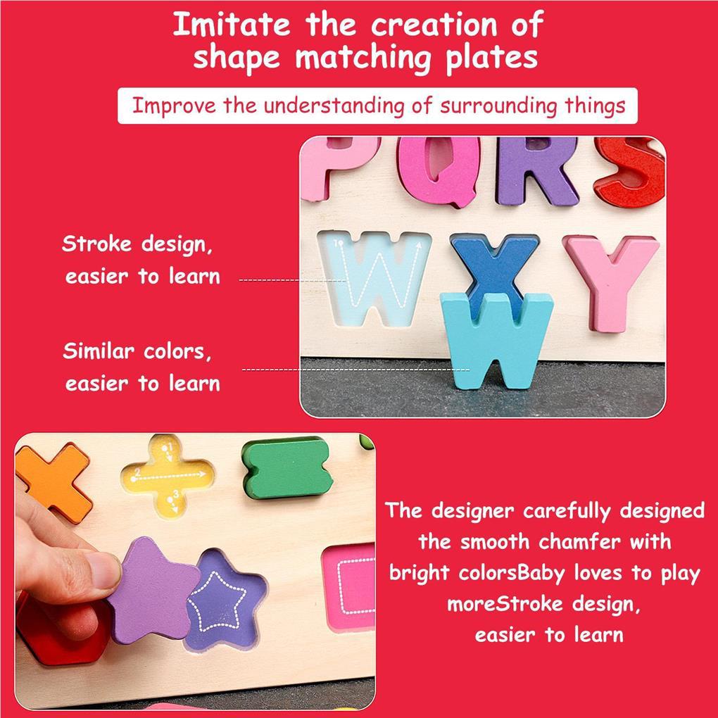 Bộ Đồ Chơi Xếp Hình Chữ Cái / Số Bằng Gỗ Giáo Dục Sớm Cho Bé