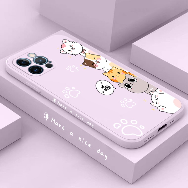Ốp Điện Thoại silicone In Hình Chú Mèo Dễ Thương Cho iPhone 13 iPhone 13pro iPhone 13pro max iPhone 13