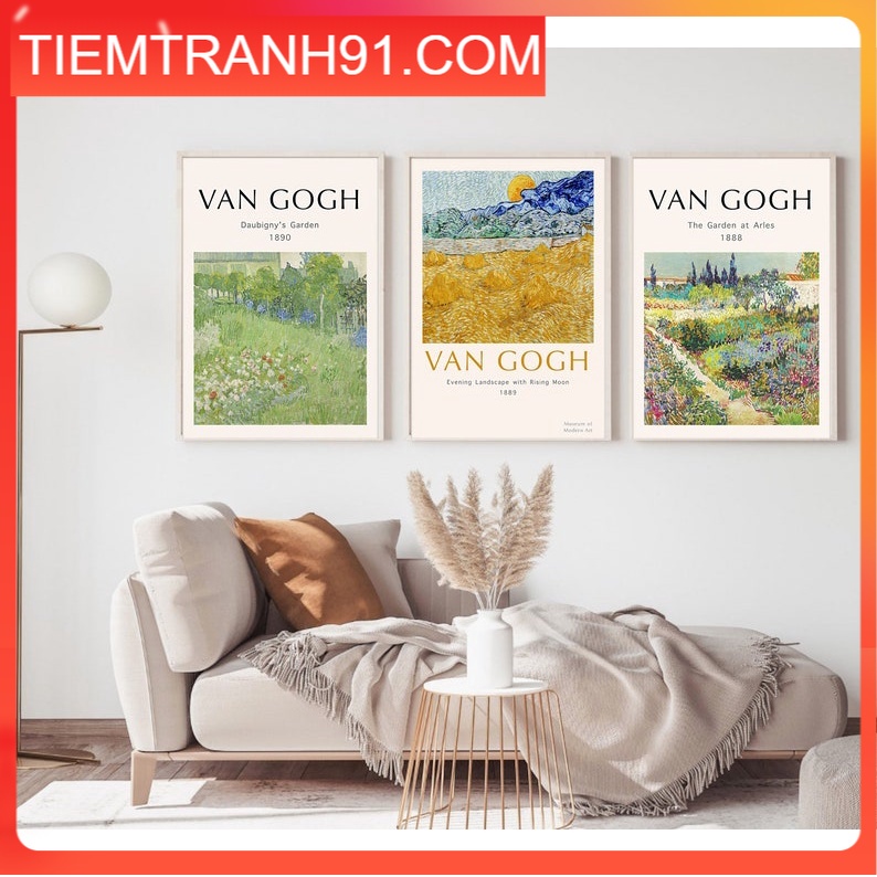 Tranh canvas, BST tranh Van Gogh mới nhất 2022. Tặng kèm đinh treo tranh