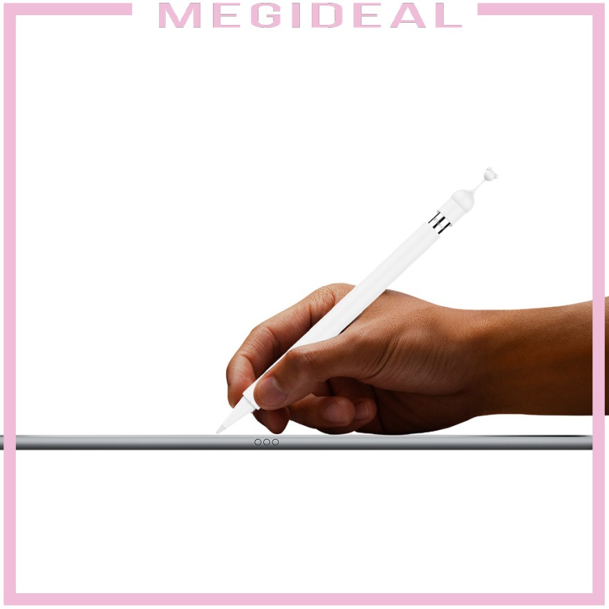 White Anti-slip Rubber Pencil Protective Sleeve Case Cover for Apple Pencil