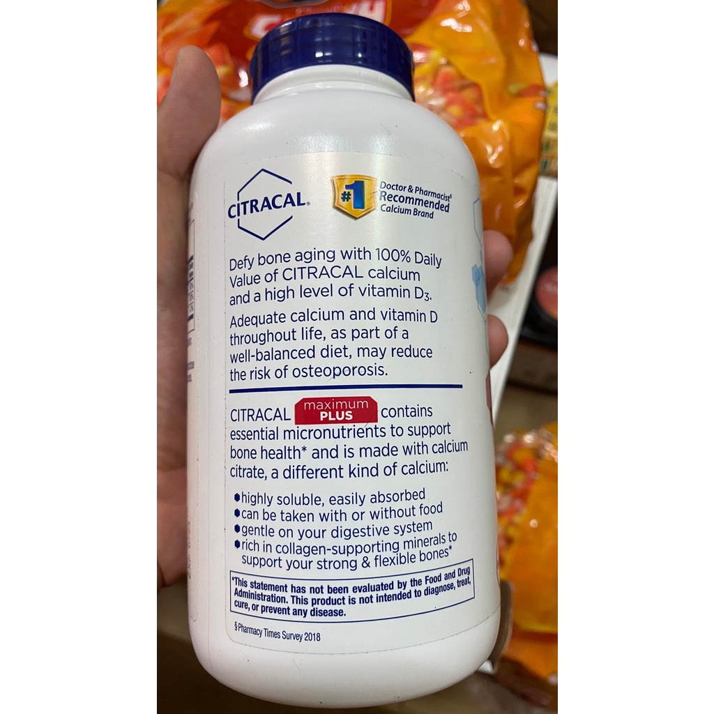 Viên uống bổ sung canxi Citracal Calcium Maximum Plus 280 viên