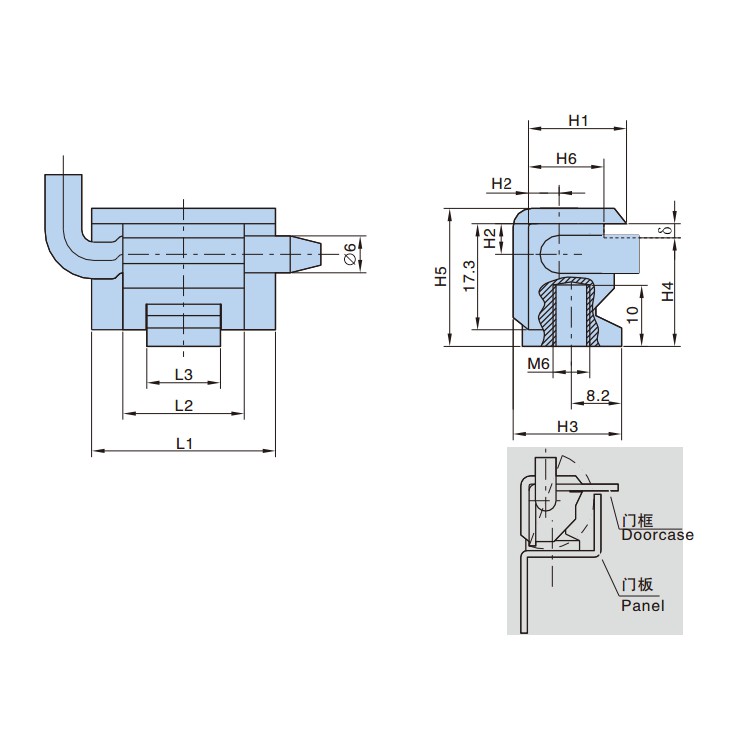 (SACOM) Bản lề tủ điện HL003, dùng trong tủ bảng điện công nghiệp, hãng Hengzhu, hàng mới 100%, CO CQ