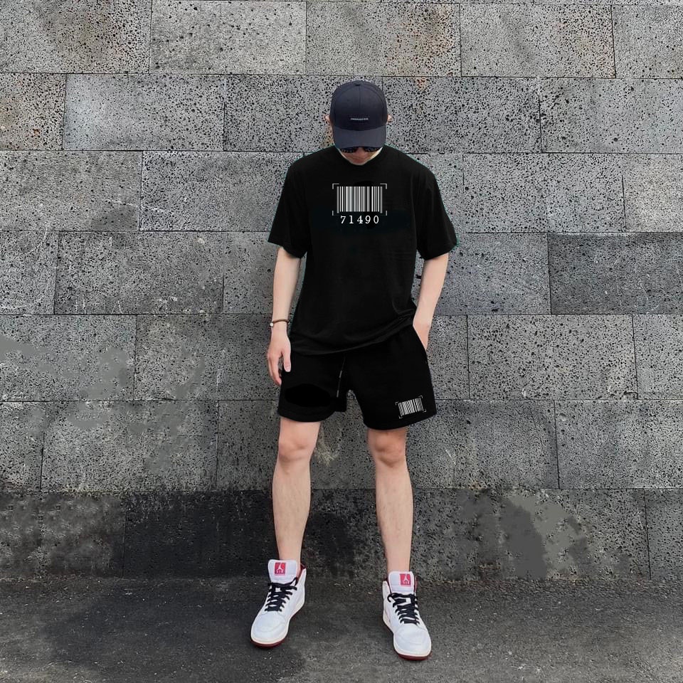 Bô thun unisex mã vạch cao cấp cotton 100% M1