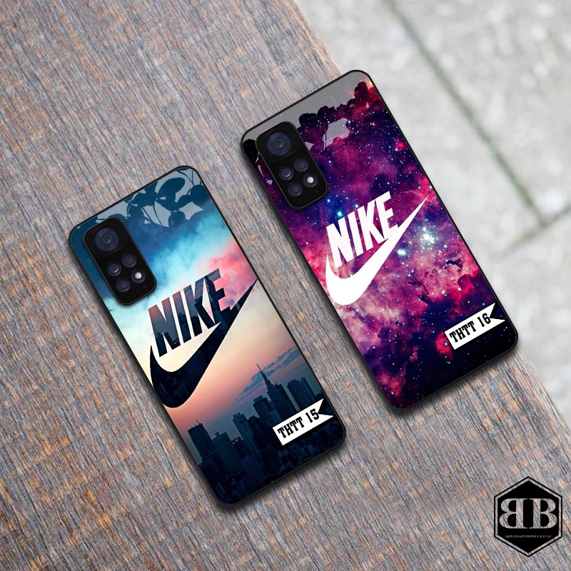 Ốp lưng kính cường lực Xiaomi Redmi Note 11 4G / Redmi Note 11S logo thời trang
