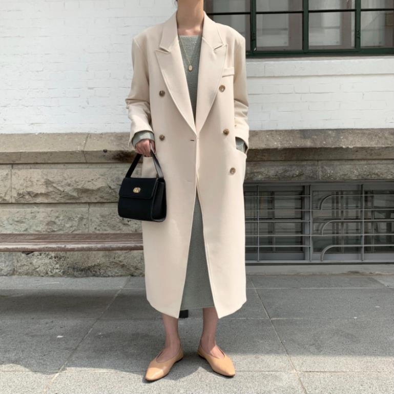 Áo Khoác Mangto Nữ Màu Be Dáng Dài  Jenny | BigBuy360 - bigbuy360.vn