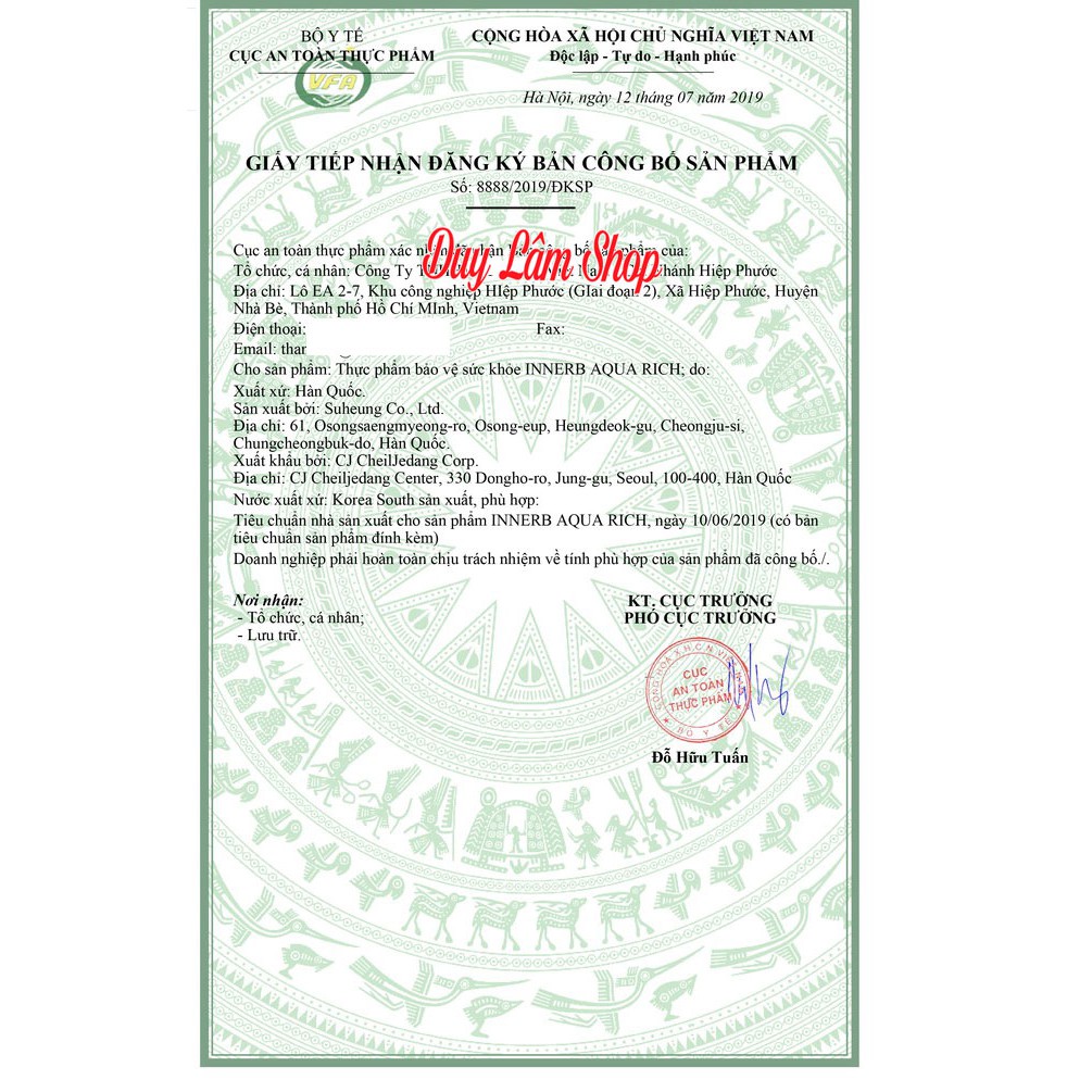 Viên uống CẤP NƯỚC VÀ COLLAGEN cho da Innerb Aqua Rich - HỘP 70 viên