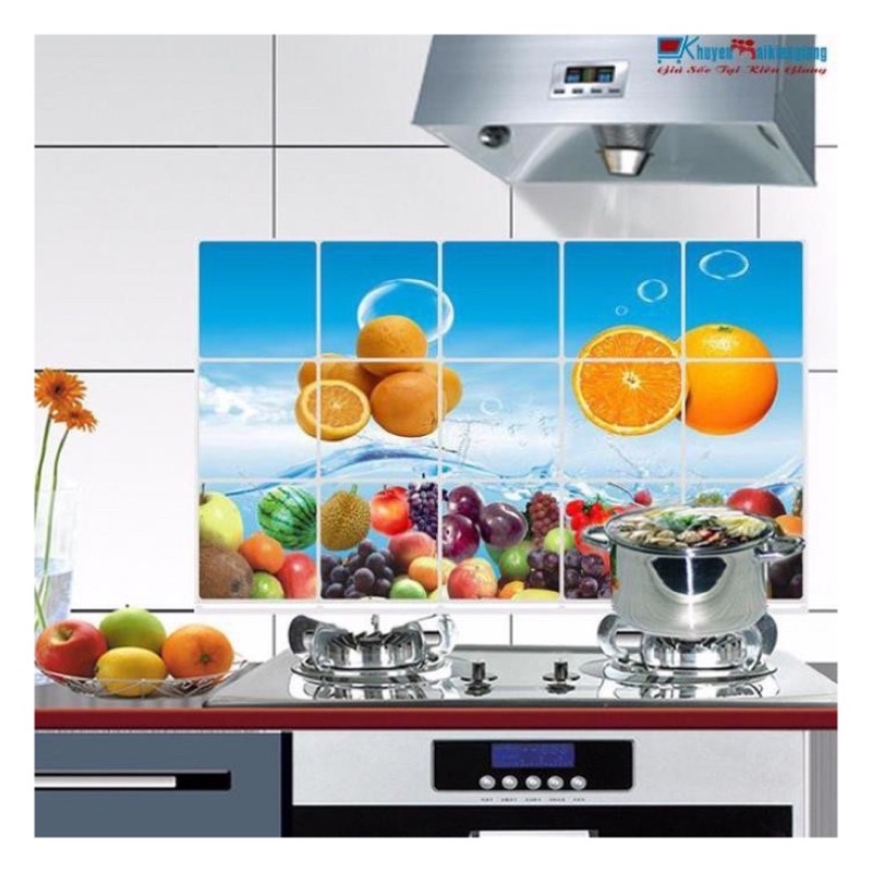 Miếng Decal  Giấy Dán Tường Nhà Bếp Chống Bắn Bám Dầu Mỡ Hơi Thức Ăn Dễ Dàng Thay Thế Sau 1 Thời Gian Sử Dụng | BigBuy360 - bigbuy360.vn