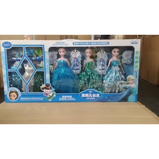 Bộ 3 búp bê công chúa Elsa cỡ lớn  - Hàng nhập khẩu
