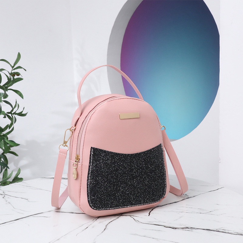 Ba Lô Đi Học Đính Kim Sa Lấp Lánh Dễ Phối Đồ Thời Trang Cho Nữ