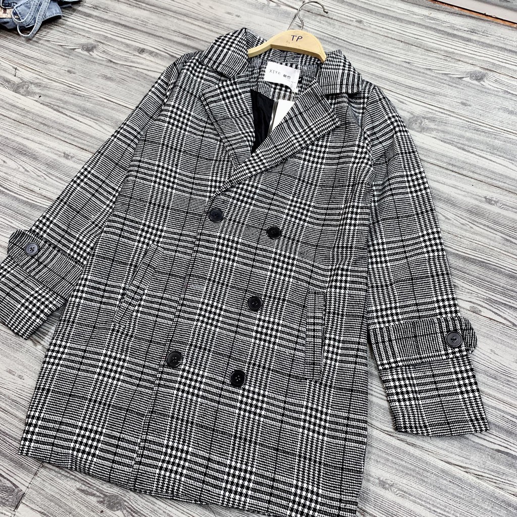 [New 2021] Áo khoác dạ kẻ caro, áo khoác dạ nữ, dạ tweed dáng dài, dạ vest kẻ hàng Quảng Châu cao cấp, kaki nu co long | BigBuy360 - bigbuy360.vn