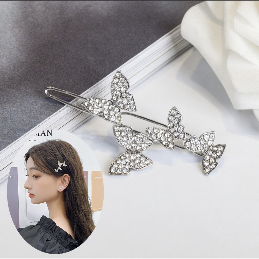 Kẹp tóc đính đá lấp lánh hình bướm xinh xắn DTOnline