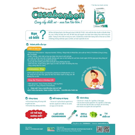 ✅ THẠCH CHẤT XƠ  CASABONBON DHT - Chất Xơ Nhật Bản tự nhiên - Chống Táo Bón