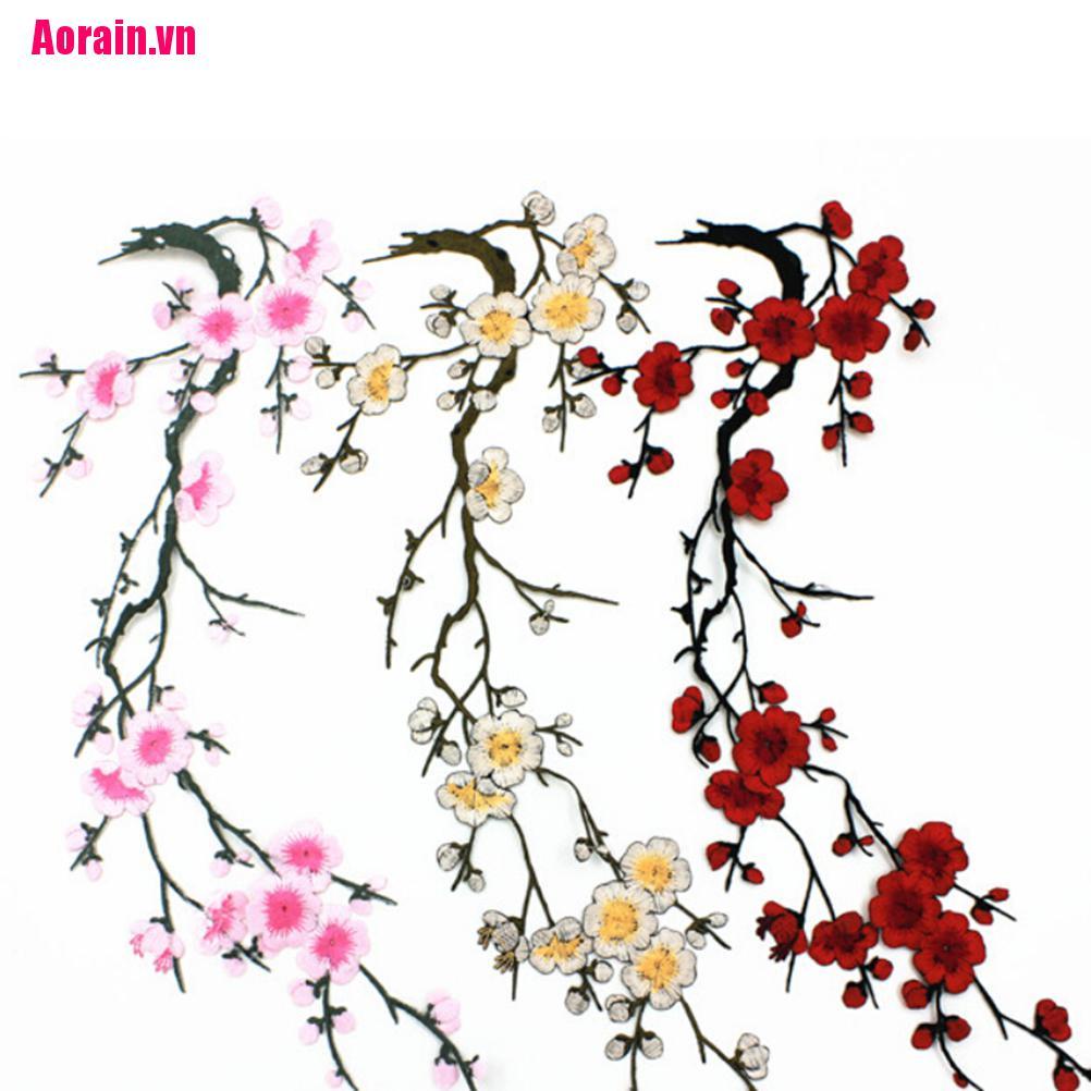 Sticker Ủi Thêu Hình Hoa Mận Dễ Thương