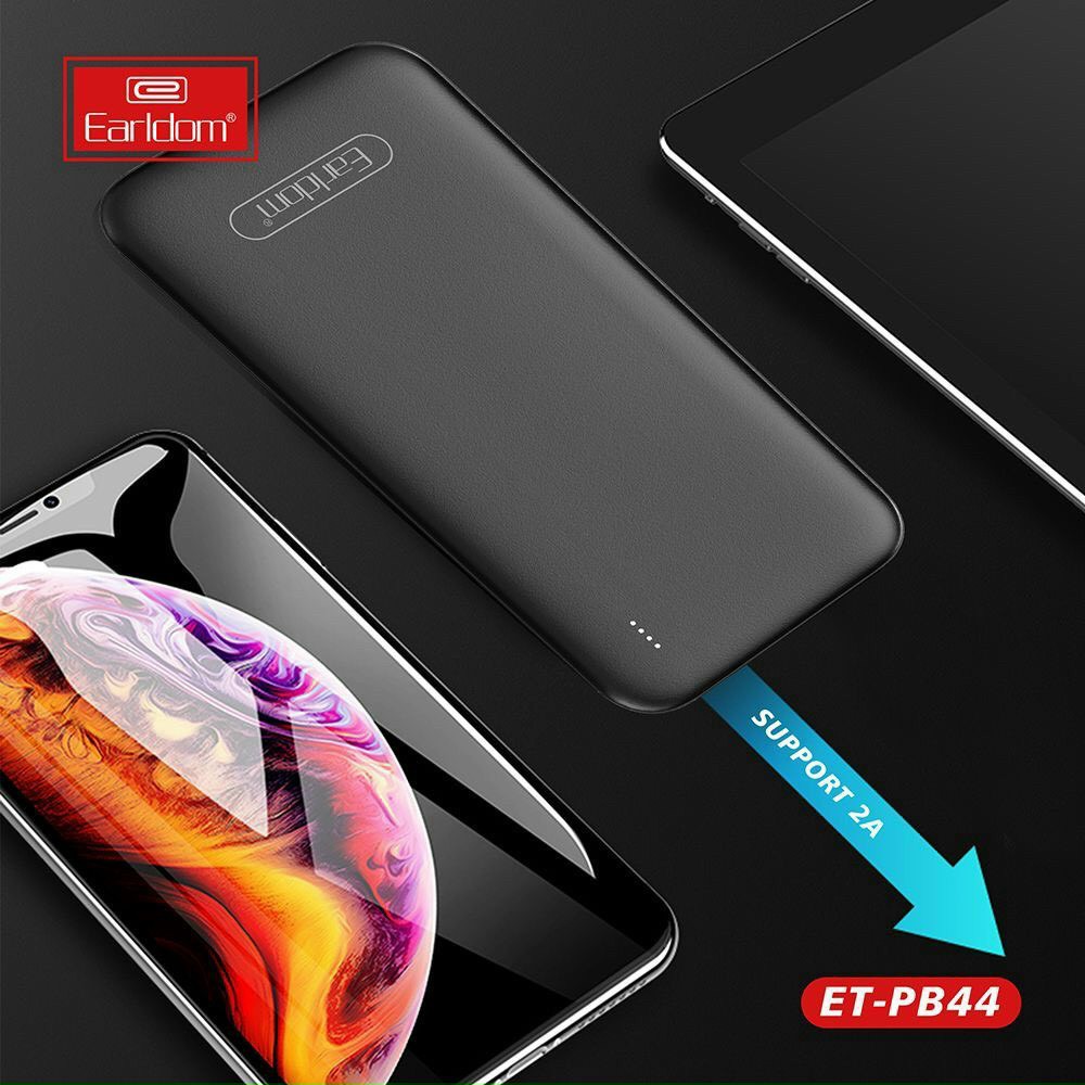 Sạc Dự Phòng Earldom PB44 10000mAh 2 Cổng Sạc Đèn Led Báo Dung Lượng Cho iPhone - Huawei - Samsung