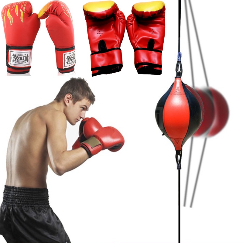 Bóng tập phản xạ - bóng phản xạ 2 đầu dây treo Wubotiyu cao cấp 2021 tặng găng boxing rồng lửa thế hệ 5.0