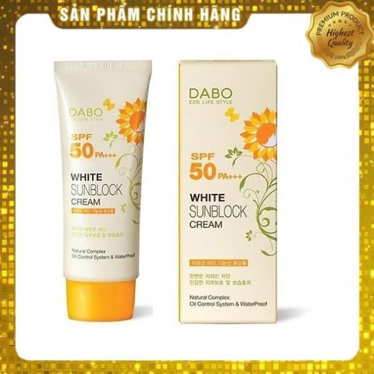 [ Hàng chính hãng] Kem Chống Nắng Hoa Cúc Trắng Da Sạch Nhờn Dabo Whitening Sunblock Cream Hàn Quốc (70ml)